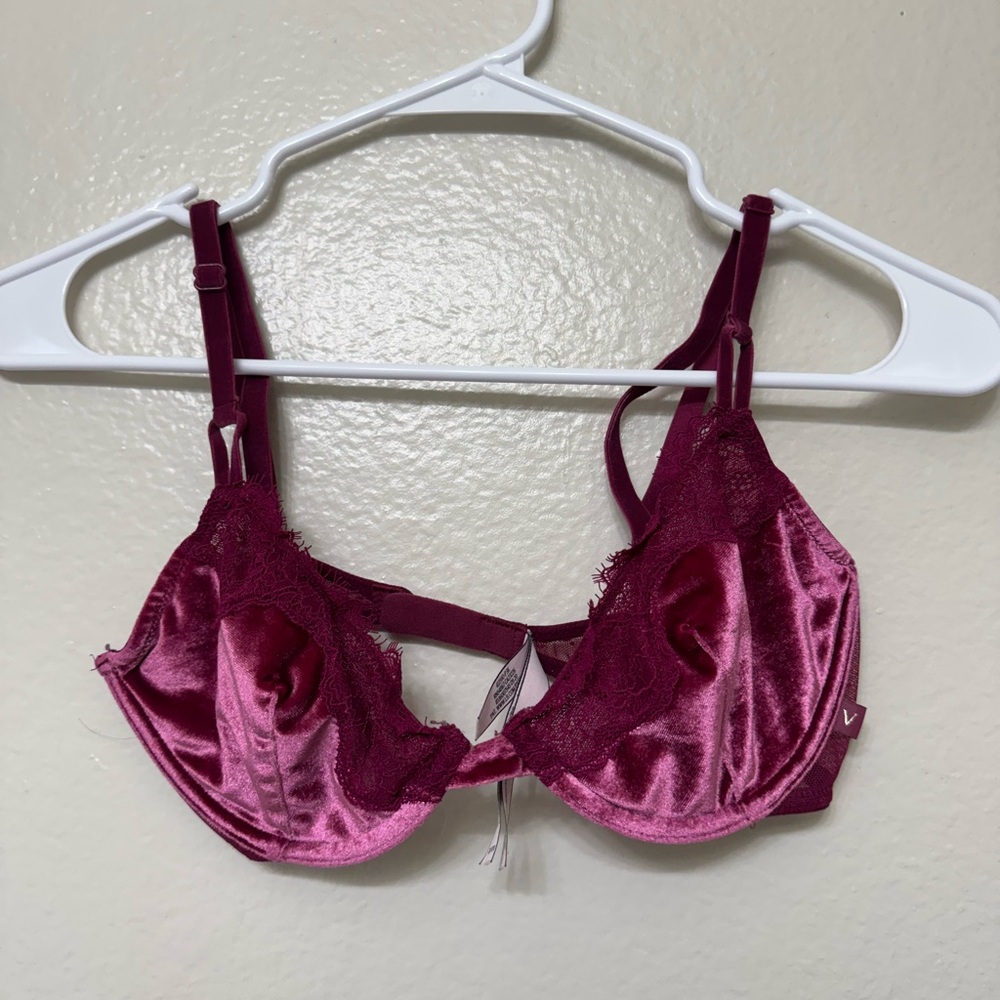 Elegant Burgundy Lace Bra